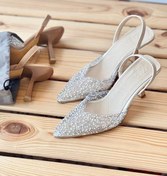 تصویر کفش مجلسی زنانه مدل Roz با پاشنه ۶ سانت و جنس طلق 