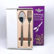 تصویر قاشق و چنگال غذاخوری یونیک استیل آهنربا نگیر ضد زنگ - طرح یک 