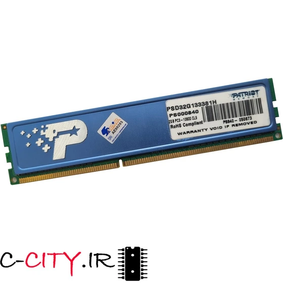 خرید و قیمت رم دسکتاپ پاتریوت مدل PC3-10600 ظرفیت ۲ گیگابایت DDR3 تک ...