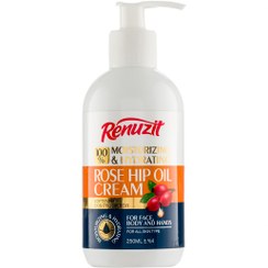 تصویر کرم آبرسان و مرطوب کننده پمپی حاوی روغن رزهیپ 250میل رینوزیت Renuzit Rosehip Oil Moisturizing And Hydrating Cream 250ml