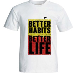 تصویر تیشرت سفید مردانه با طرح better habit better life | ارسال رایگان | کانگورومارکت better habit better life