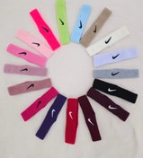 تصویر هدبند ورزشی زنانه حوله ای پاییزه زمستانه مدل نایکی گلدوزی شده - کالباسی 