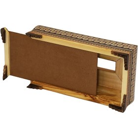 تصویر جعبه دستمال کاغذی خاتم معمولی نقاشی گل مرغ 