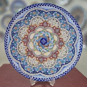 تصویر بشقاب میناکاری گره چینی 