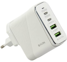 تصویر شارژر دیواری فست شارژ یواس‌بی و تایپ‌سی باوین BAVIN PD + QC3.0 Fast Charger Adapter 4 Output PD 40W Fast Charging Charger PC522Y-PD 