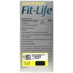 تصویر ال کارنتین فیت لایف کپسول 60عدد FIT_LIFE SPORT NUTRIENT 60CAPSULES