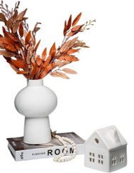 تصویر گلدان سرامیکی سفید – مینیمال، شیک و مدرن برای دکور خانه و محل کار 