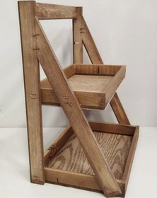 تصویر استند چوبی دوطبقه 