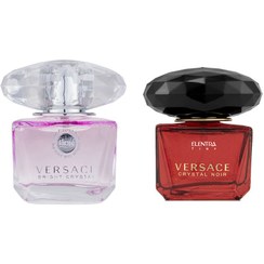 تصویر عطر جیبی زنانه تاینی مدل Versace Crystal Noir به همراه عطر جیبی زنانه مدل Versace Bright Crystal النترا تاینی Elentra Tiny Versace Bright Crystal Perfume For Women And Elentra Tiny Versace Crystal Noir Perfume For Women