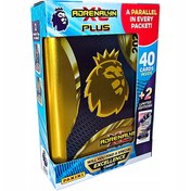 تصویر باکس فلزی کارت بازی 40 تایی فوتبالی Adrenalyn XL PLUS مدل Pocket Tin سری Premier League فصل 2025 طلایی 