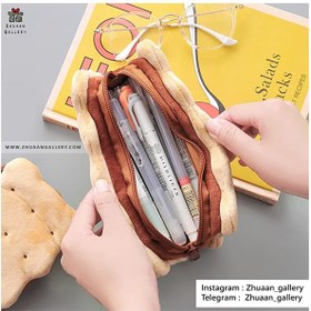 تصویر جامدادی بیسکوییتی تک زیپ 