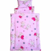 تصویر رختخواب عروسک مدل خرس و قلب 