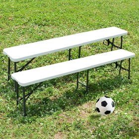 تصویر نیمکت تاشو پلاستیکی 6 فوتی BOOSDEN (2 بسته) - ارسال 20 روز کاری BOOSDEN 6ft Plastic Folding Bench(2 Pack)