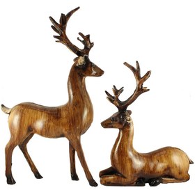 تصویر مجسمه طرح گوزن کد 1006 مجموعه 2 عددی Gavazn