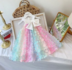 تصویر پیراهن فانتزی دخترانه با پاپیون 