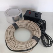 تصویر المنت گرمایش از کف 50متری کره ای همراه با دیمر و چسب آلومینیومی 