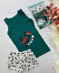 تصویر ست رکابی و شورت پادار پسرانه برند کوزا ترکیه KOZA Turkey 