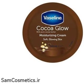 تصویر کرم مرطوب کننده کره کاکائو وازلین مدل cocoa glow حجم 150 میل 