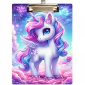 تصویر تخته شاسی طرح اسب تک شاخ سایز A4 چوبی 