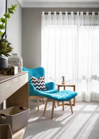 تصویر پرده حریر پانچی رنگ شیری 