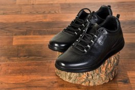 تصویر کفش چرم طبیعی فرزین مدل اکو بایوم رنگ سیاه 