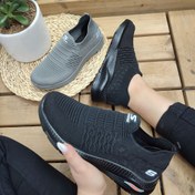 تصویر کتانی اسکیچرز جورابی مشکی مردانه 