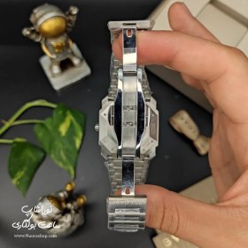 تصویر ساعت بولگاری مردانه نقره ای براق صفحه مشکی BULGARI OCTO FINISSIMO بولگاری ( Bvlgari )