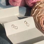 تصویر گوشواره نقره مدل بینهایت عیار ۹۲۵ مینیمال 