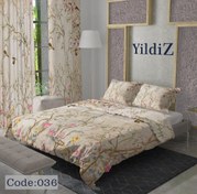 تصویر روتختی مخمل باغ پرندگان کد 036 - عرض 90 / ارتفاع 35 / لحاف دو تیکه کاور زیپدار bedspread