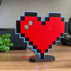 تصویر چراغ خواب پیکسلی قلب ماینکرفت 