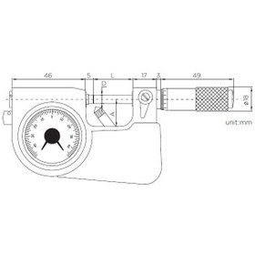 تصویر میکرومتر ساعتی (پاسومتر) 0-25 میلیمتری اسیمتو (ASIMETO) مدل 0-01-152 