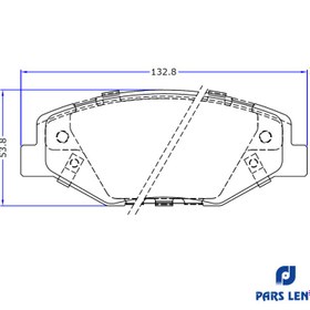 تصویر لنت ترمز پارس مناسب چرخ جلو سمند LX (صادراتی) کد 25169 Pars Lent 25169 Front Brake Pad for Samand LX