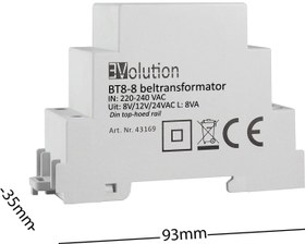 تصویر ترانس کاهنده 8-12-24 ولت مدل (Evolution BT8-8 Bell Transformator) 