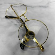 تصویر عینک بلوکات گرد طلایی 