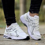 تصویر کفش کتانی اسپرت آسیکس مردانه رنگ سفید طوسی 