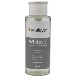 تصویر میسلار واتر ویتالیر مدل وایت ویت حجم ۲۵۰ میلی لیتر مناسب انواع پوست 