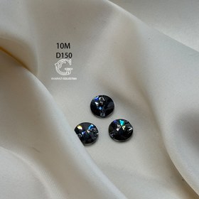 تصویر نگین دوختنی کریستال گرد دودی 