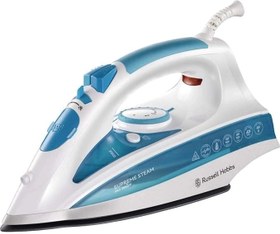 تصویر اتو بخار راسل هابز 20562-56 آهنی، سفید / آبی استوک فروشگاهی Russell Hobbs Steam Iron [2600W,210g extra steam boost, 70 g/min steam] Steam Glide Pro (300ml water tank, ceramic soleplate, self-cleaning & spray water function, anti-limescale, drip stop) 20562