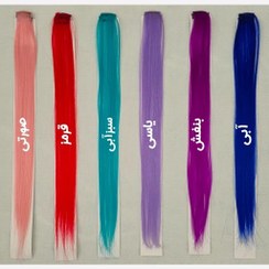 تصویر اکستنشن مو گیره ای ۸ عددی لامویی تک رنگ 