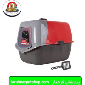 تصویر ظرف خاک گربه مسقف جورج به همراه بیلچه 