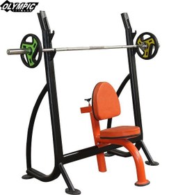 تصویر برترین دستگاه بدنسازی نیمکت باشگاهی المپیک فیتنس میز سرشانه هالتری CHEST PRESSDECLINE BENCH 5012 