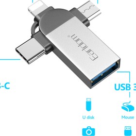 تصویر تبدیل Earldom ET-OT93 OTG USB3.0 To MicroUSB / Lightning / Type-C Earldom ET-OT93 OTG USB3.0 To MicroUSB / Lightning / Type-C Adapter