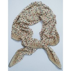 تصویر روسری حریر مدل EA19-3 با نقش گل های ریز زمینه سبز 