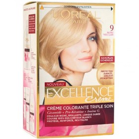 تصویر کیت رنگ مو لور-al مدل Excellence شماره 9 حجم 50 میلی لیتر رنگ بلوند خیلی روشن(ترکیه)(ارسال فوری) 