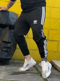 تصویر شلوار اسلش سه خط adidas مشکی مدل ۲ 