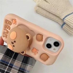 تصویر قاب سیلیکنی پاپ اب استندی خرسی Bear silicone doll case