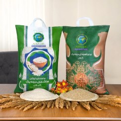 تصویر پکیج برنج قهوه ای و برنج هاشمی ممتاز درجه یک گیلان 10 کیلوگرم 