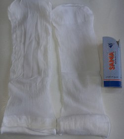 تصویر جوراب دو ربع پارازین 1/20 کف دار سفید رنگ سما - سفید ا Parazin 1/20 two-quarter socks with foam, white color, Sama Parazin 1/20 two-quarter socks with foam, white color, Sama
