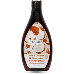 تصویر شامپو بدن کرمی آدرا مدل نارگیل و شی باتر حجم 400 میلی لیتر Adra Coconut And Shea Butter Shower Gel 400 ml