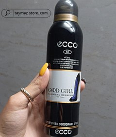 تصویر اسپری بدن زنانه اکو ecco رایحه گودگرل 200میل Ecco body spray for women, Godgirl scent, 200 ml